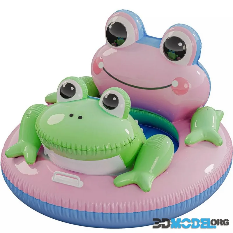 Inflatable Frog toy low-poly (PBR)