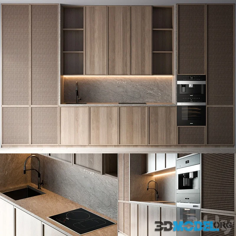 kitchen 87 with appliance by miele and faucet by GESSI Mesh