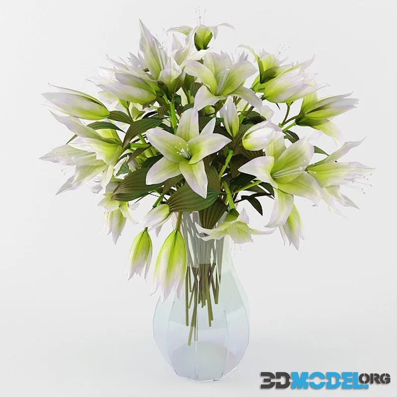 Lily (a delicate bouquet in a glass vase)