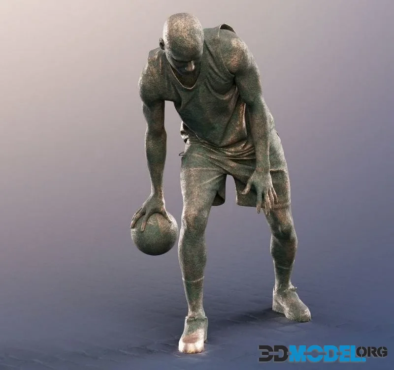Male Basketball Player Statue low-poly