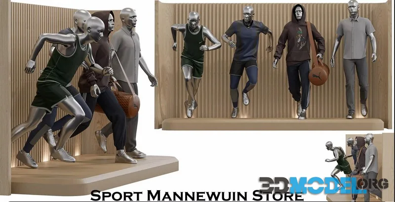 Man Mannequin sportswear showcase