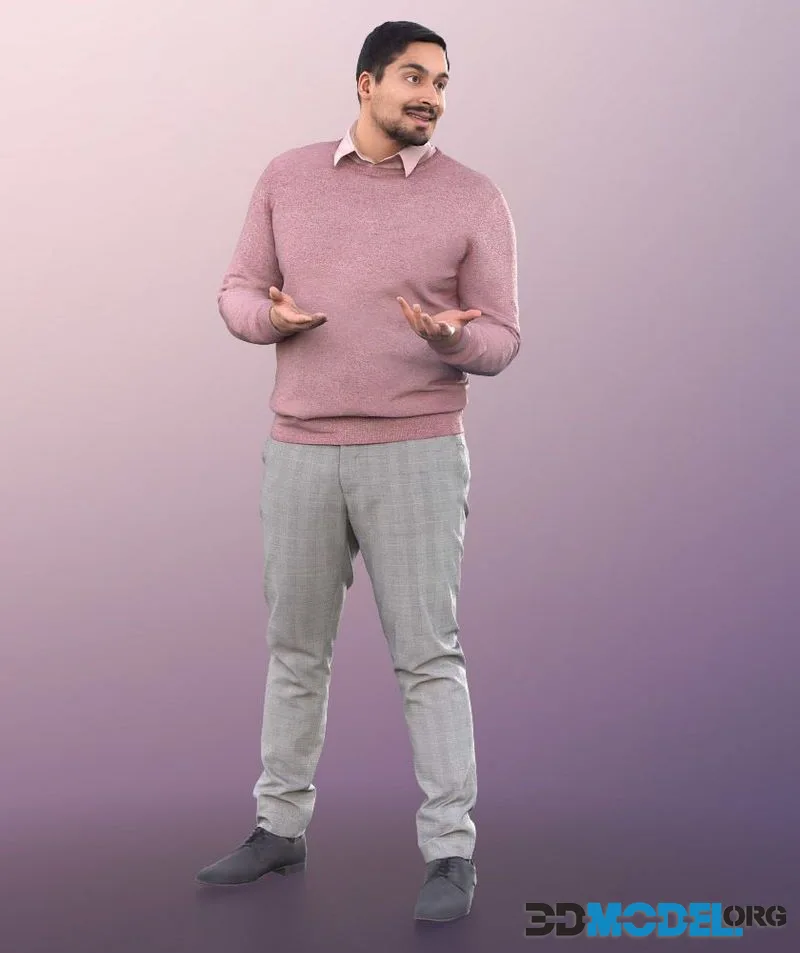 Man Talking And Gesticulating low-poly (PBR)
