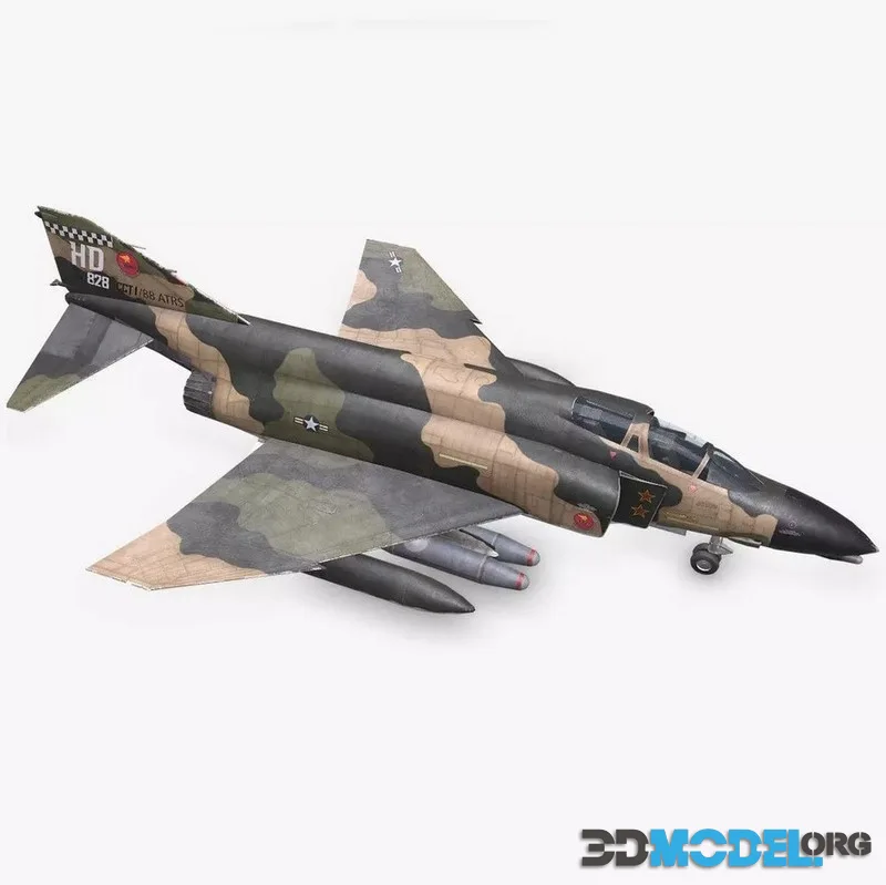 McDonnell Douglas F-4 Phantom II Low-poly (PBR)
