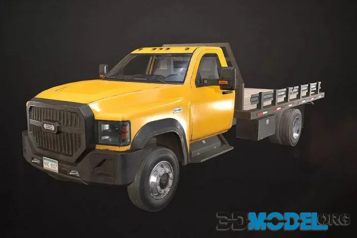 Medium Duty Truck VX400 – Flatbed low-poly (PBR)