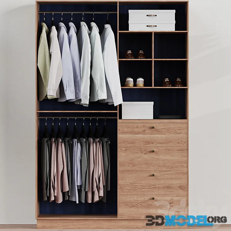 Men’s wardrobe, clothes, trousers, shirt