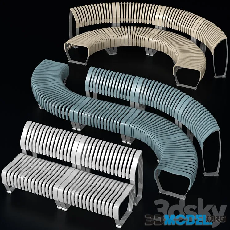 Modular curved and straight bench