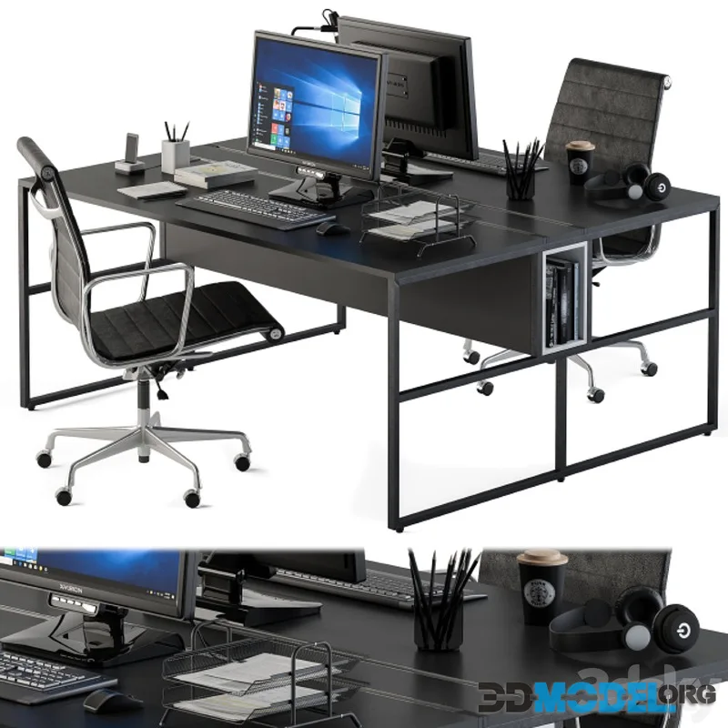 Office Furniture Employee Set Black