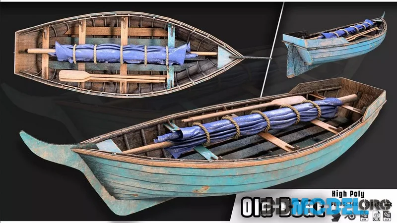 Old Boat low-poly (PBR)