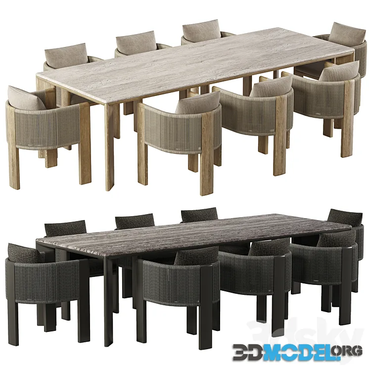 Palm Beach Teak Dining chair and Rectangle Dining Table