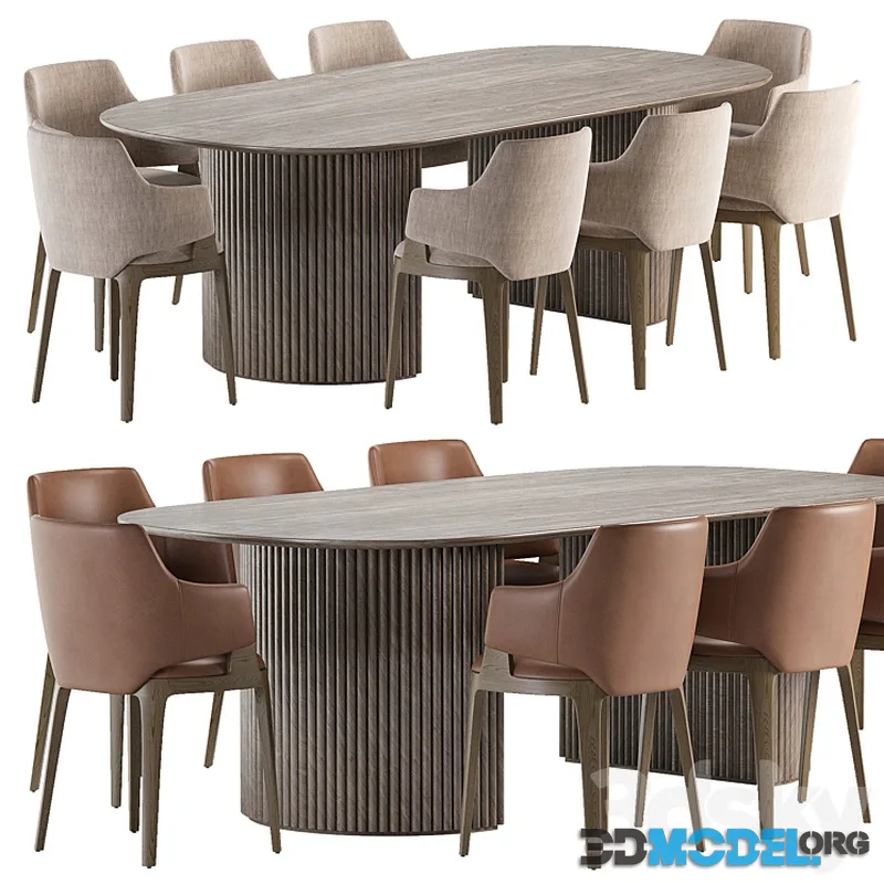 Parc Oval Dining Table and Velis Chair