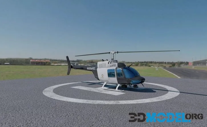 Police Helicopter low-poly (PBR)