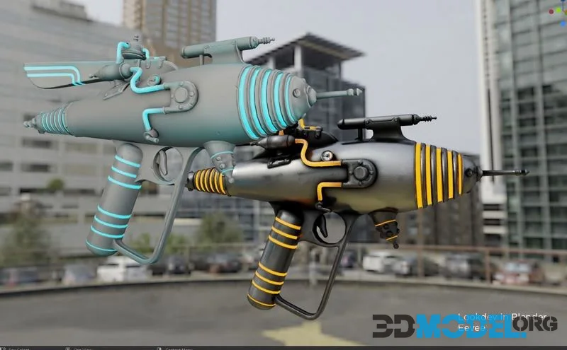 Retro Pbr Textured Raygun low-poly (PBR)