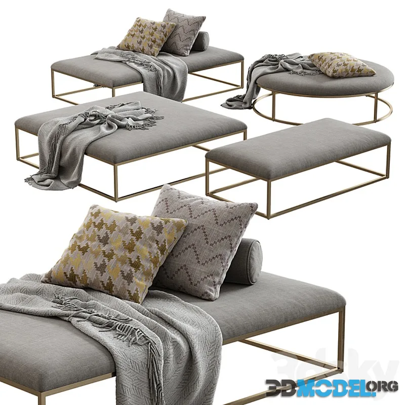 RH Nicholas Fabric Coffee Ottoman
