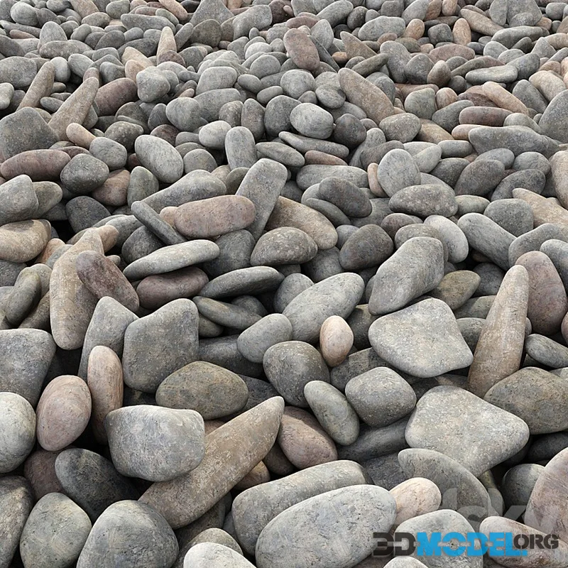 Road from sea pebbles
