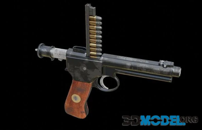 Roth Steyr model 1907 M7 low-poly (PBR)