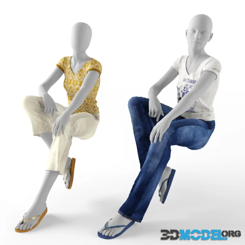 Sitting female mannequin