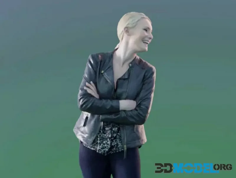 Smiling Casual Woman low-poly (PBR)