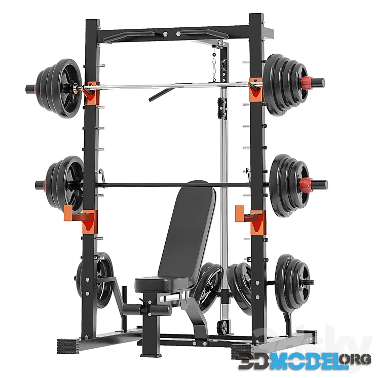Smith machine power frame