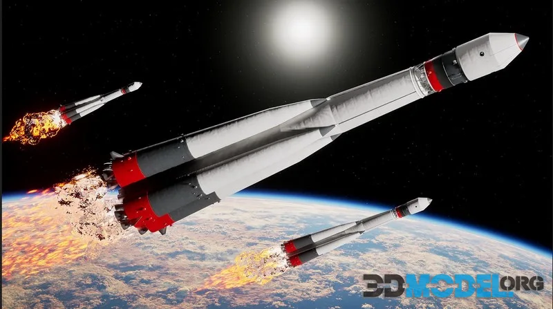 Spaceship Rocket low-poly (PBR)
