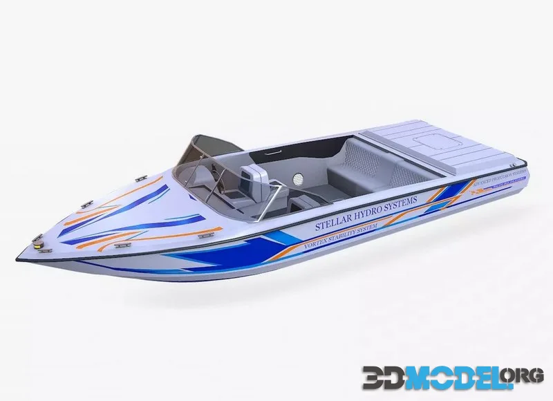 Speddboat 017 Low-poly (PBR)