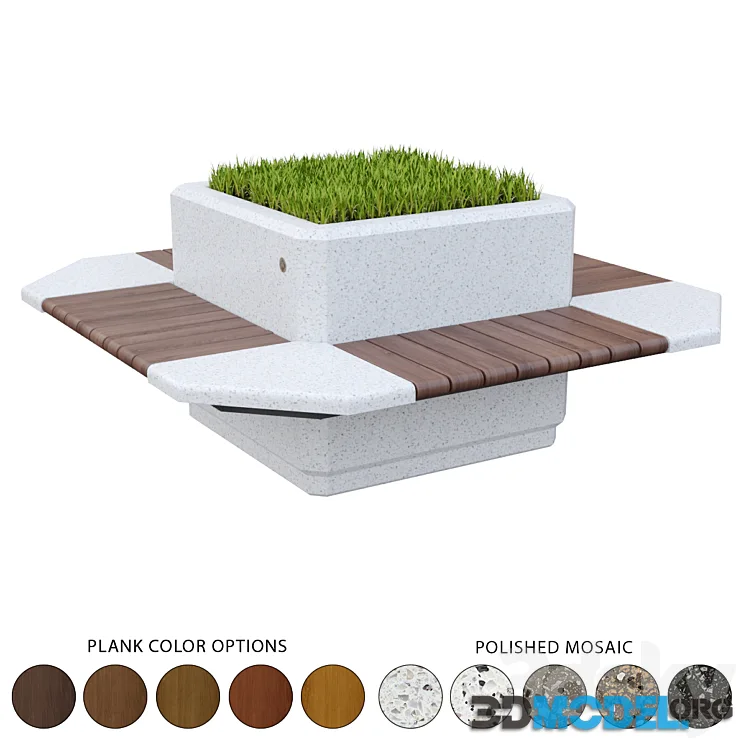 Square planter bench 227