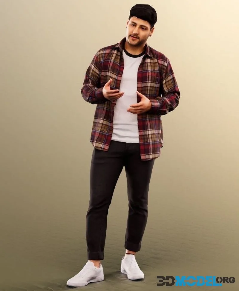 Standing Mediterranean Man Talking low-poly