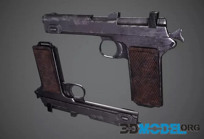 Steyr M1912 M1911 Steyr Hahn low-poly (PBR)