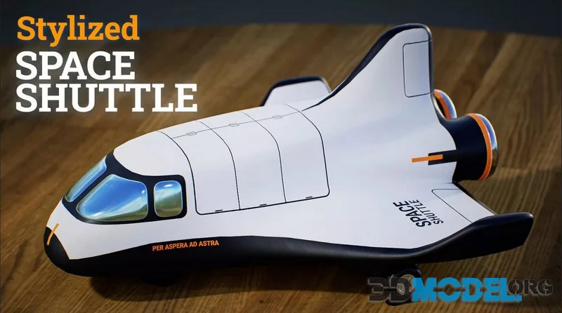 Stylized space shuttle low-poly (PBR)