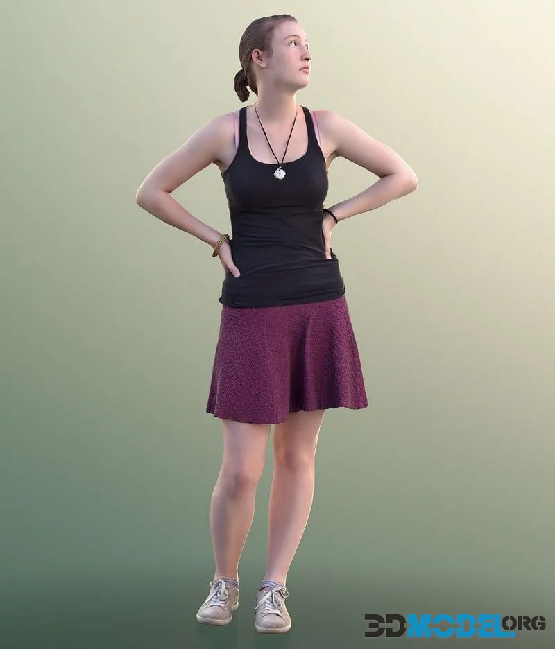 Summer Girl Looking Around (PBR)