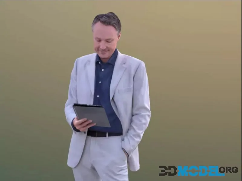 Tablet Business Man low-poly (PBR)