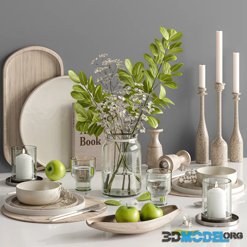 tableware 001 (kitchen set with decoration)