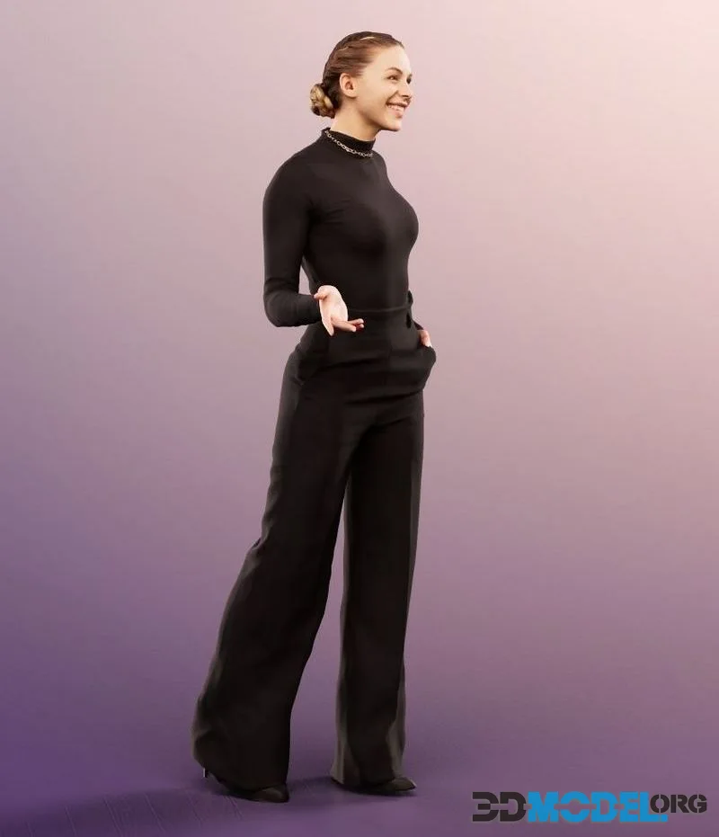 Talking Elegant Woman low-poly (PBR)