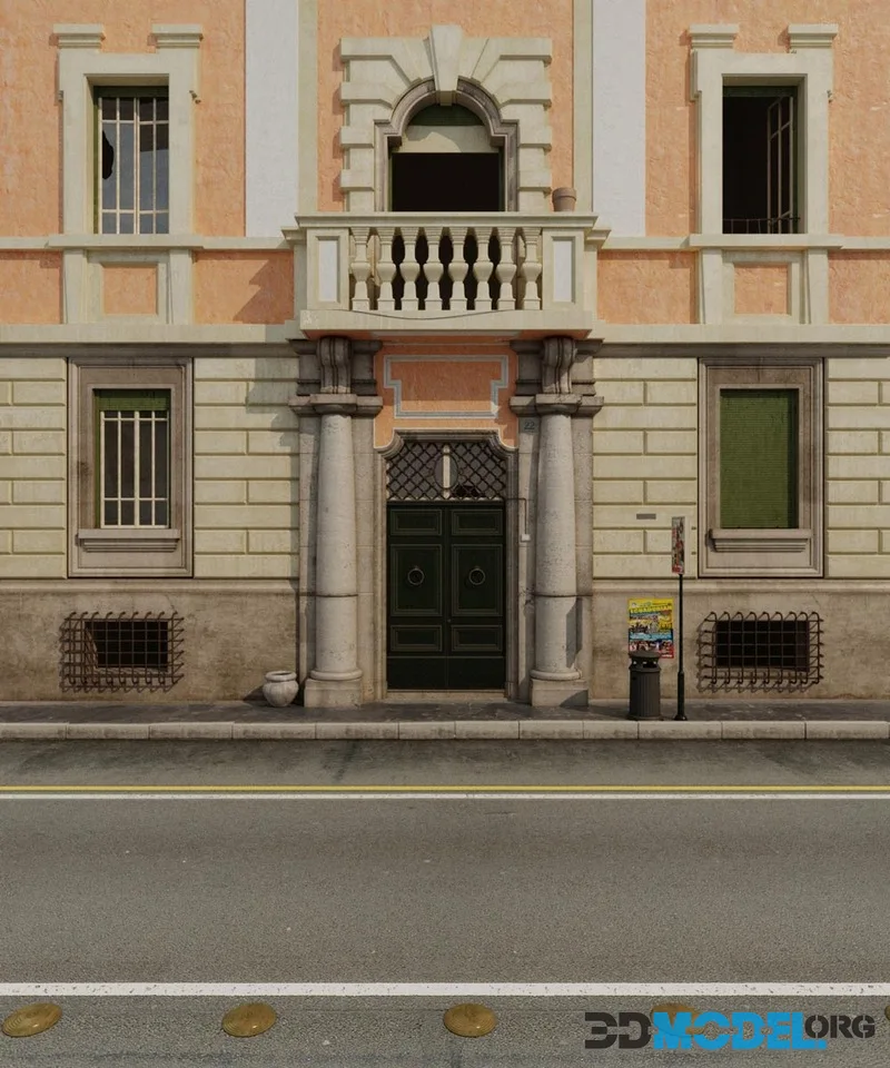 The facade of Italian building