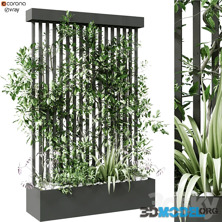 Vertical plant in box set 124