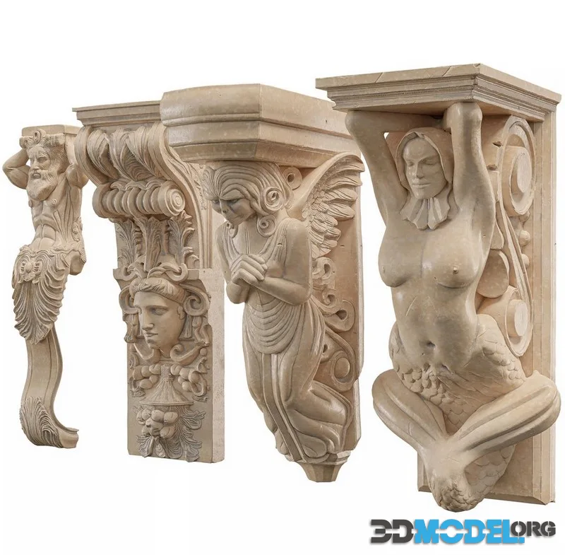 Victorian-Style Decorative Stone Bracket Collection (PBR)