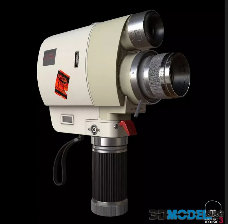 Vintage Minolta 8mm camcorder Lowpoly low-poly (PBR)