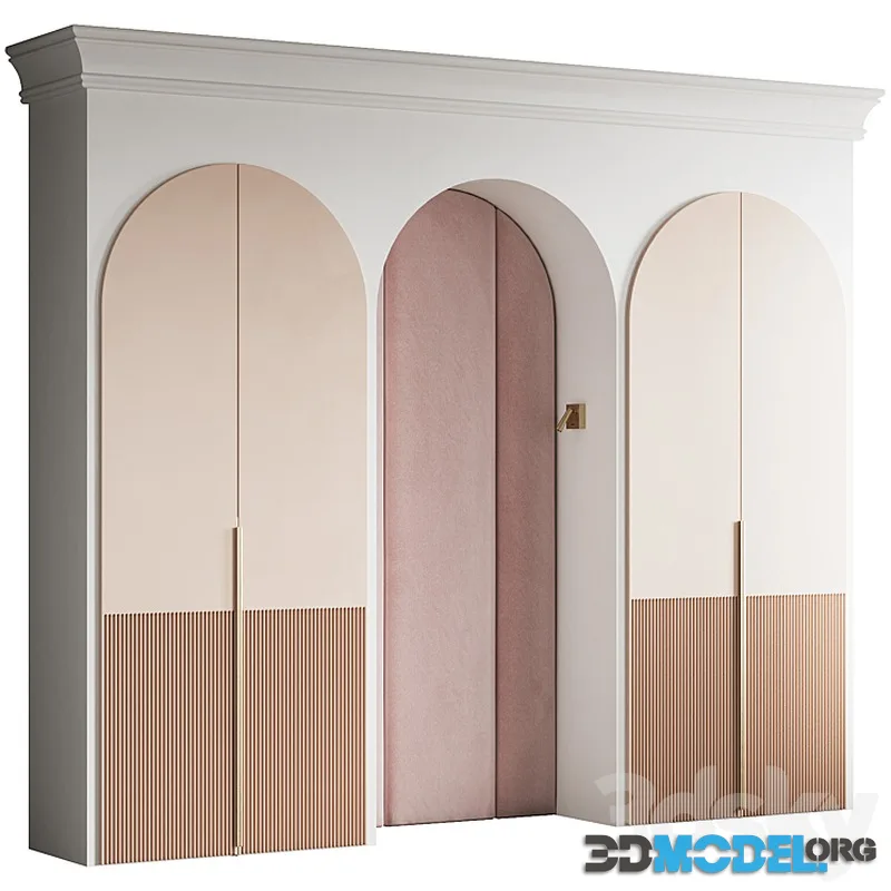 Wardrobe for children’s room with headboard