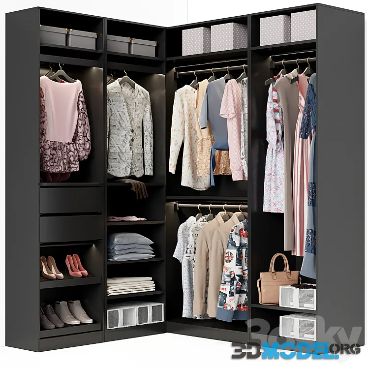 Wardrobe Ikea PAX corner