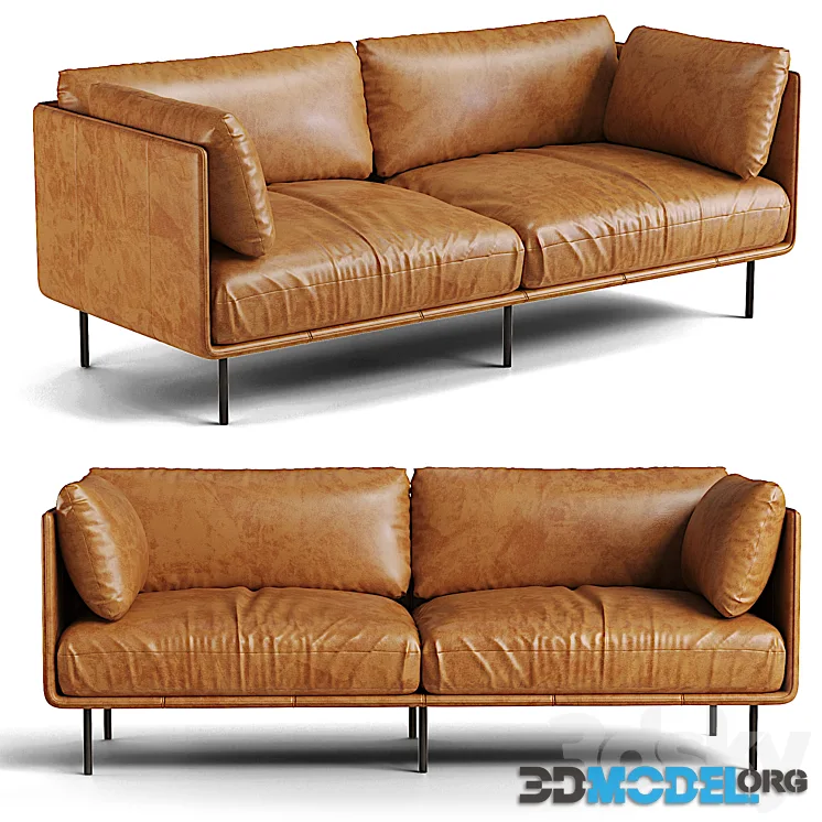 Wells 84 Leather Sofa