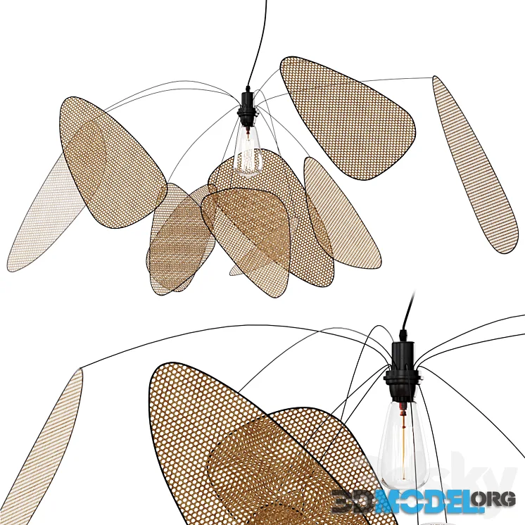Wicker bamboo chandelier 215