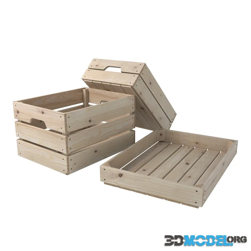 Wooden boxes (3 pcs.)