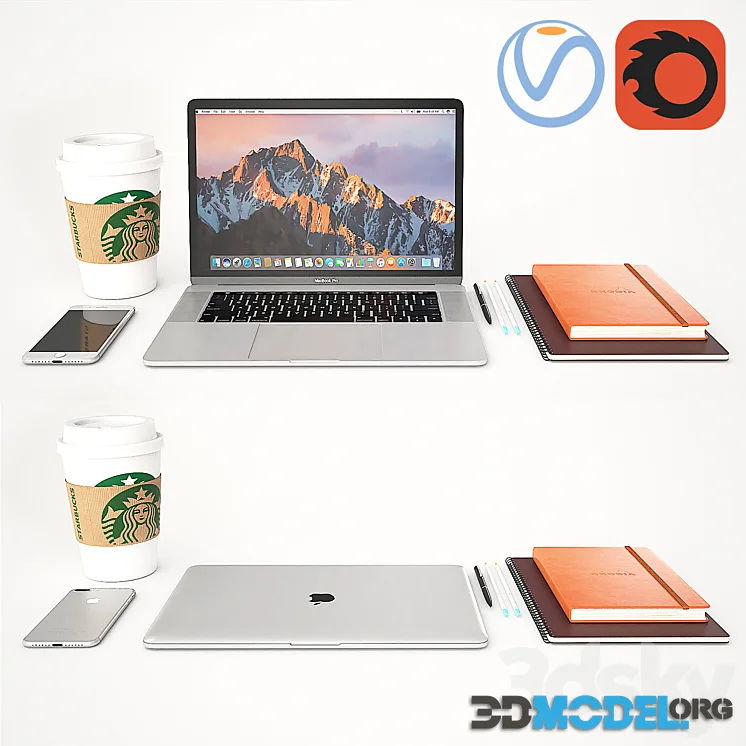 Workplace with MacBook