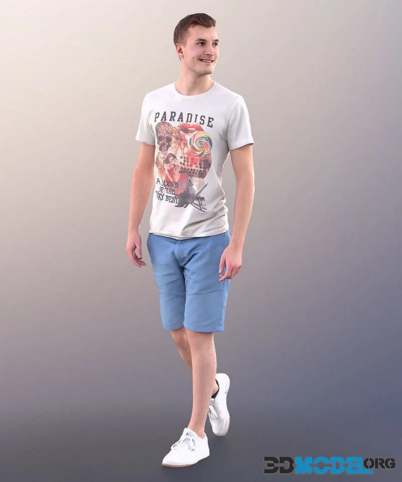 Young Man In Summer Outfit Walking (PBR)
