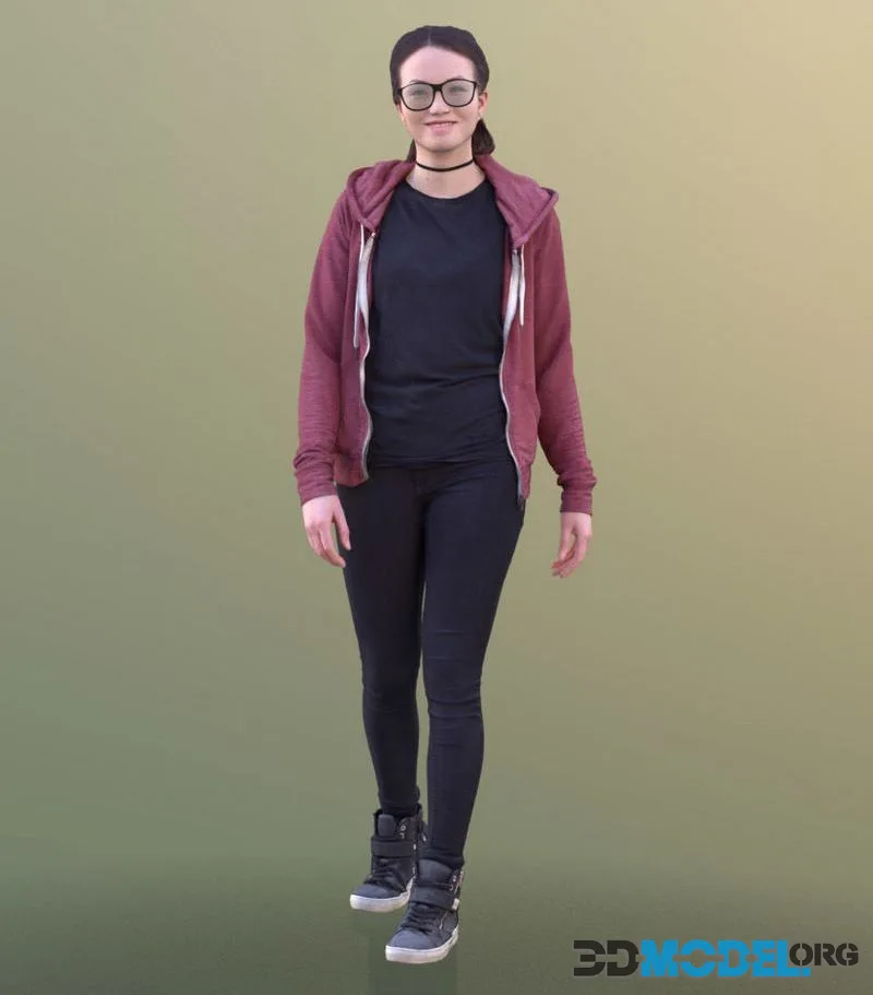 Young Woman Walking low-poly (PBR)