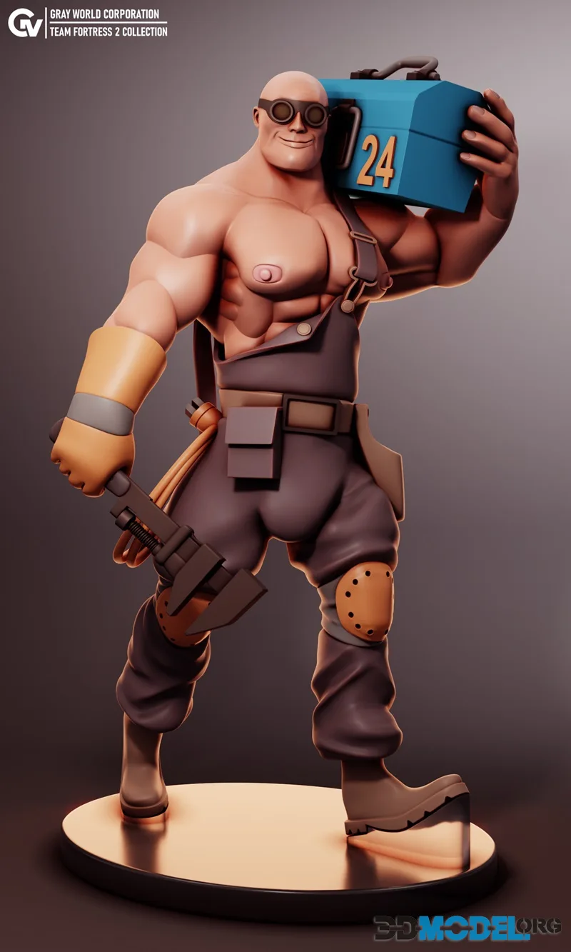 Gray World Corporation - Buff Egineer - Team Fortress 2 – Printable