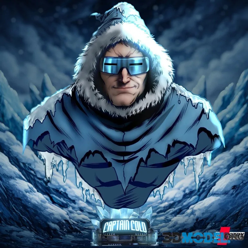 B3DSERK - Captain Cold Bust Portrait – Printable