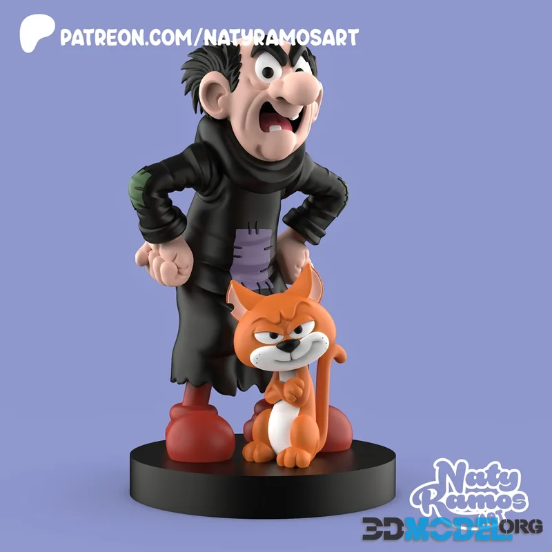 Naty Ramos Art - Gargamel and Azrael – Printable