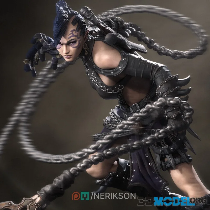 Nerikson - Zestari The ShadowElf ChainWarrior – Printable