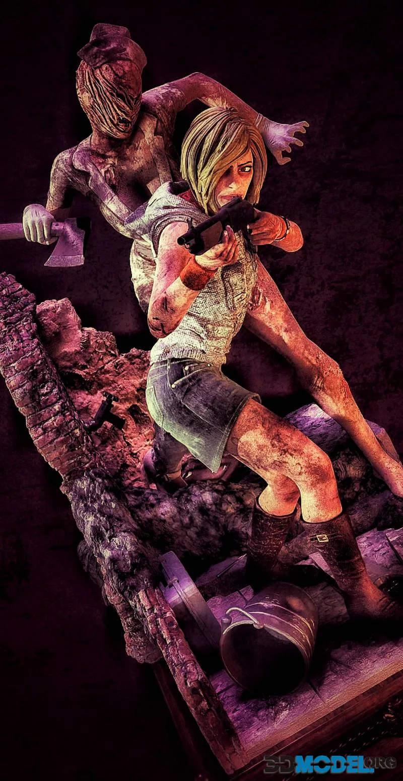 MCM3D - Silent Hill Diorama - Heather & Nurse – Printable