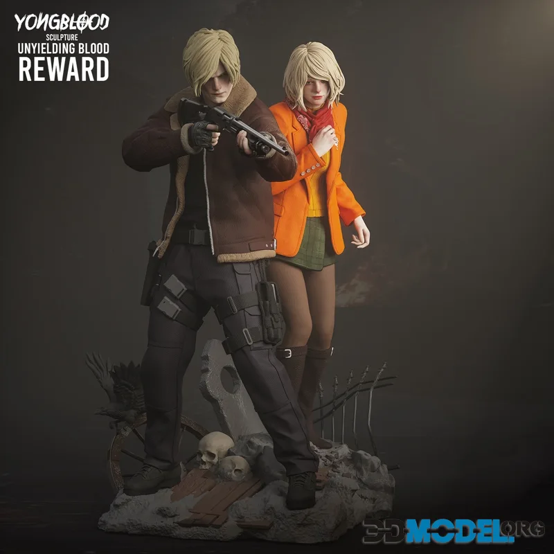Yongblood Sculpture - Leon & Ashley diorama - Loyalty – Printable